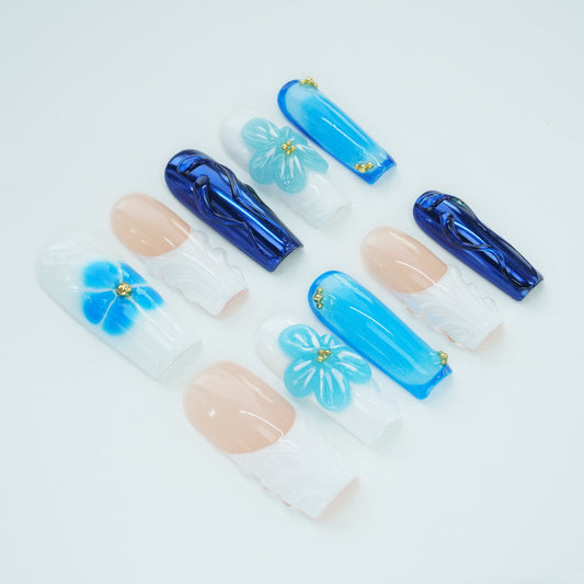 Oceanic Bloom Nails