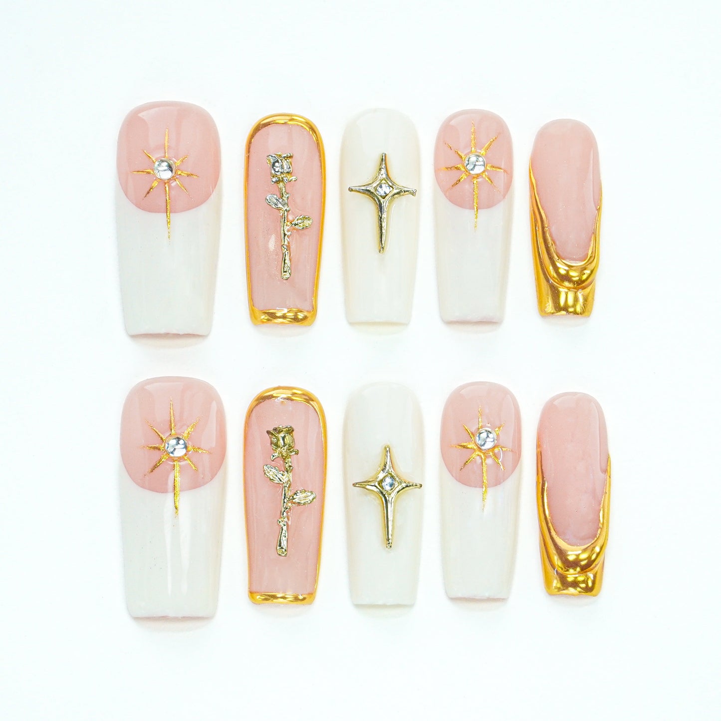 Elegant Charm Square Nails