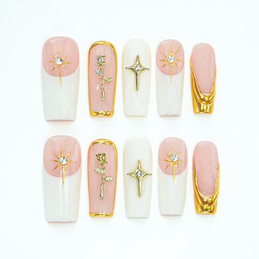 Elegant Charm Square Nails