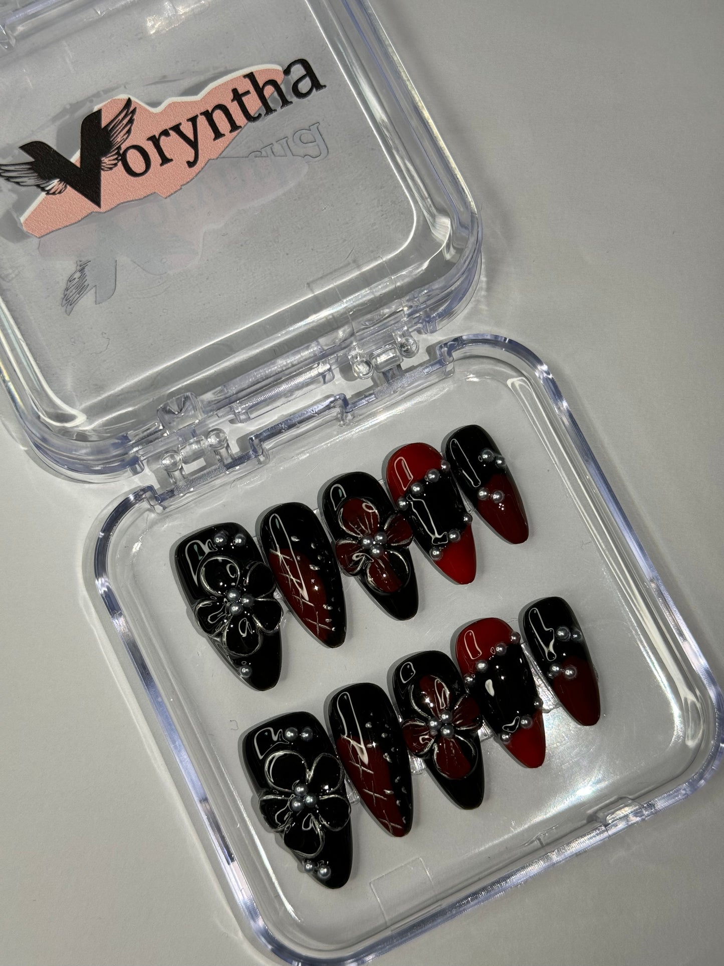 Dark Night Lullaby Handmade Pointed Nail Art