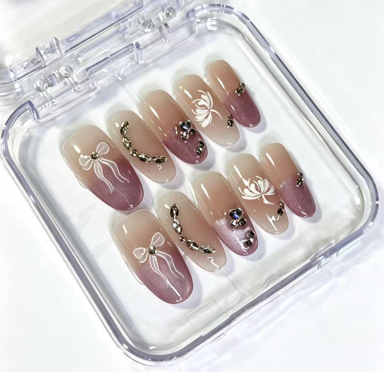 Iridescent Garden Handmade Nails
