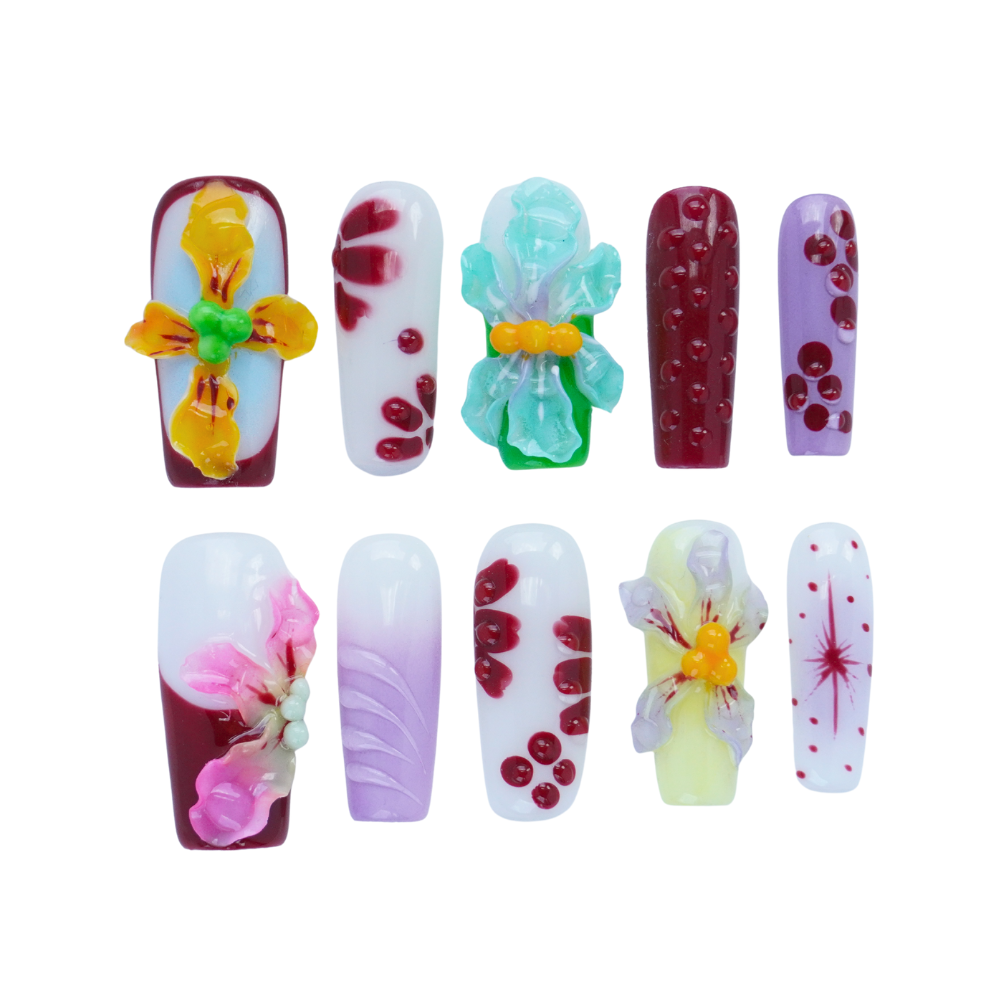 Mystical Forest Floral Nails