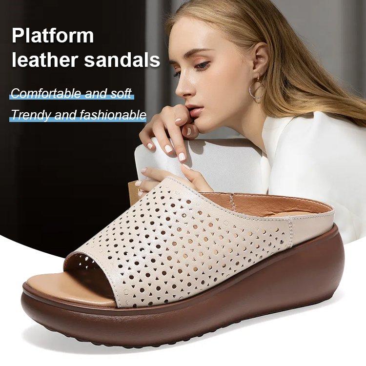 Wow!! | Last Day 30% OFF |Women's Hollow Carved Casual Cowhide Leather Sandals