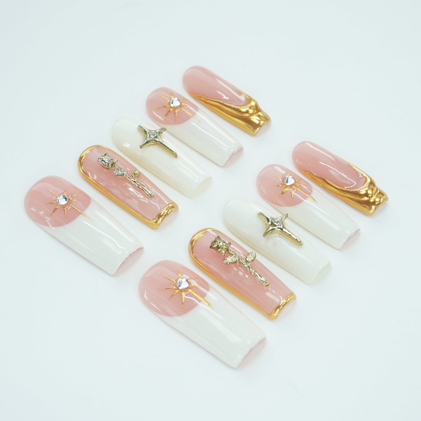 Elegant Charm Square Nails